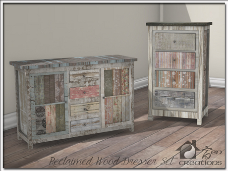 Second Life Marketplace - Reclaimed Wood Dresser Set